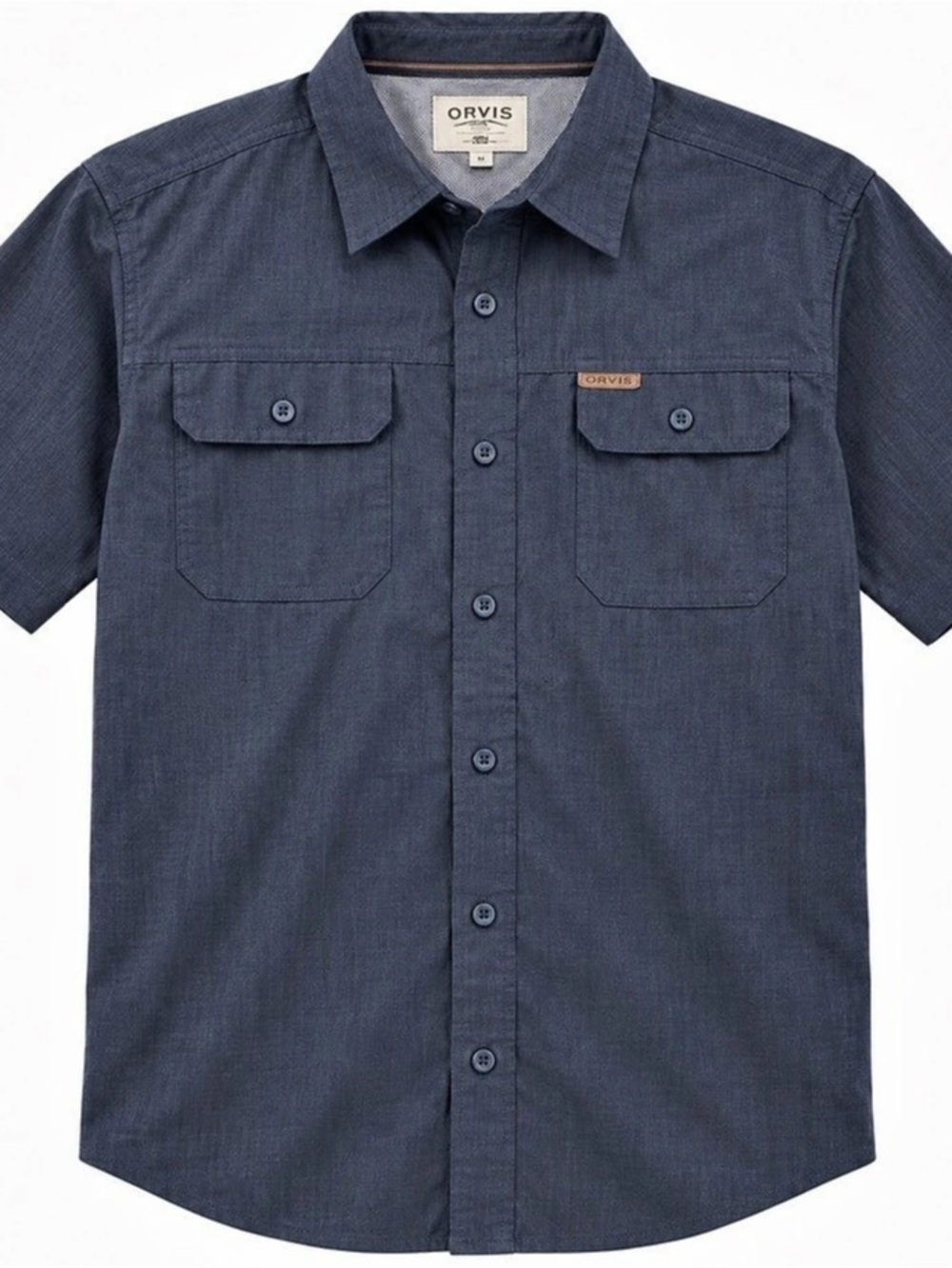Orvis Men's Short Sleeve Shirt in Blue Like New